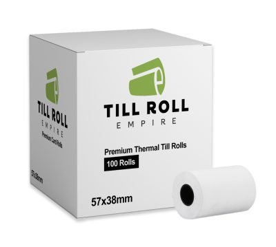 57x38 Thermal Till Rolls — 100/Box | Free UK Delivery