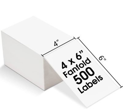 Fanfold 4x6 thermal labels